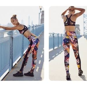Free people movement floral colorful leggings s/p